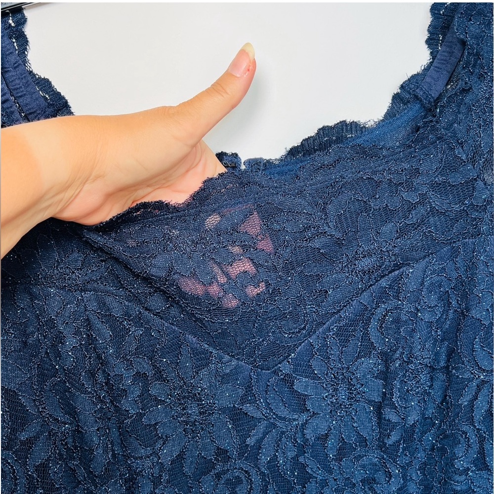 Navy Blue Lace Formal Mermaid Gown Mother Bride Off Shoulder Dress DECODE 1.8 - Picture 6 of 16